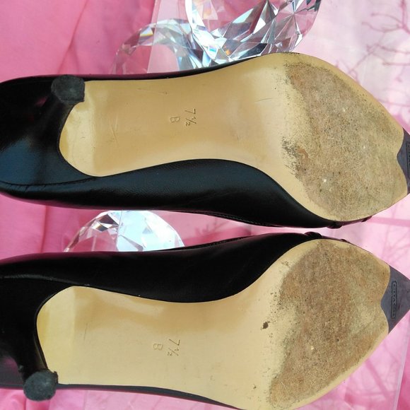 Coach black leather pumps heels 7.5 - Picture 4 of 7